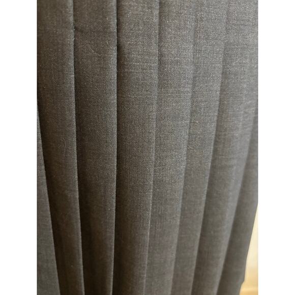 W BY WORTH Wool Blend Leather Upper Waist Pleated Skirt - Picture 3 of 6